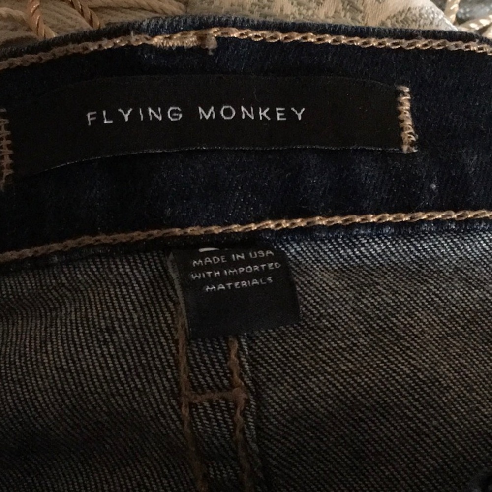 Flying Monkey distressed jeans.